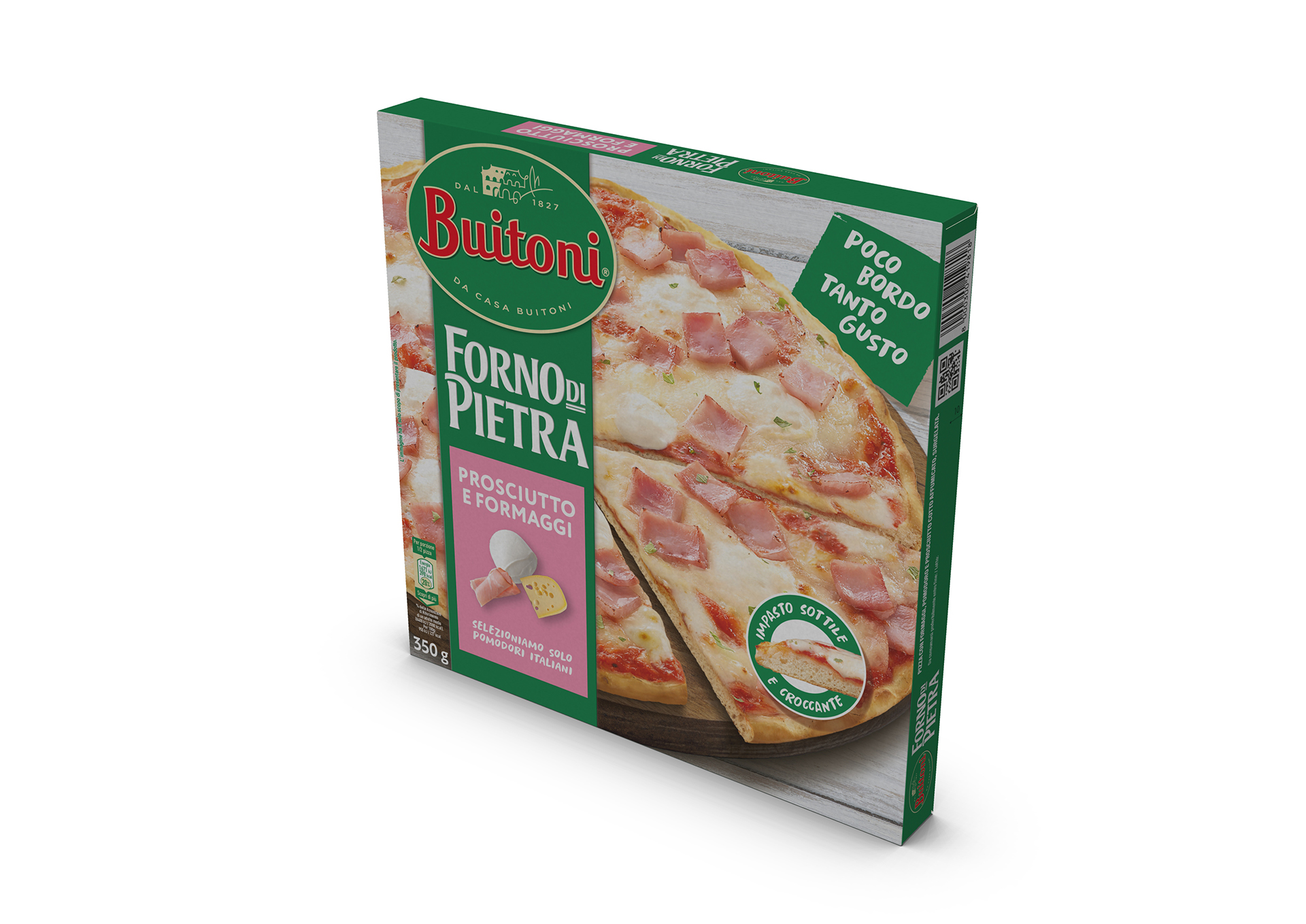 PIZZA FORNO DI PIETRA PROSCIUTTO E FORMAGGIO BUITONI 350 G. - Fratelli  Ferrari