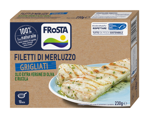 FILETTI DI MERLUZZO GRIGLIATO ALLA RUCOLA 230 G.